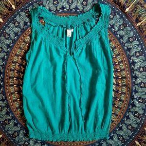 Teal Old Navy Sleeveless Peasant Top